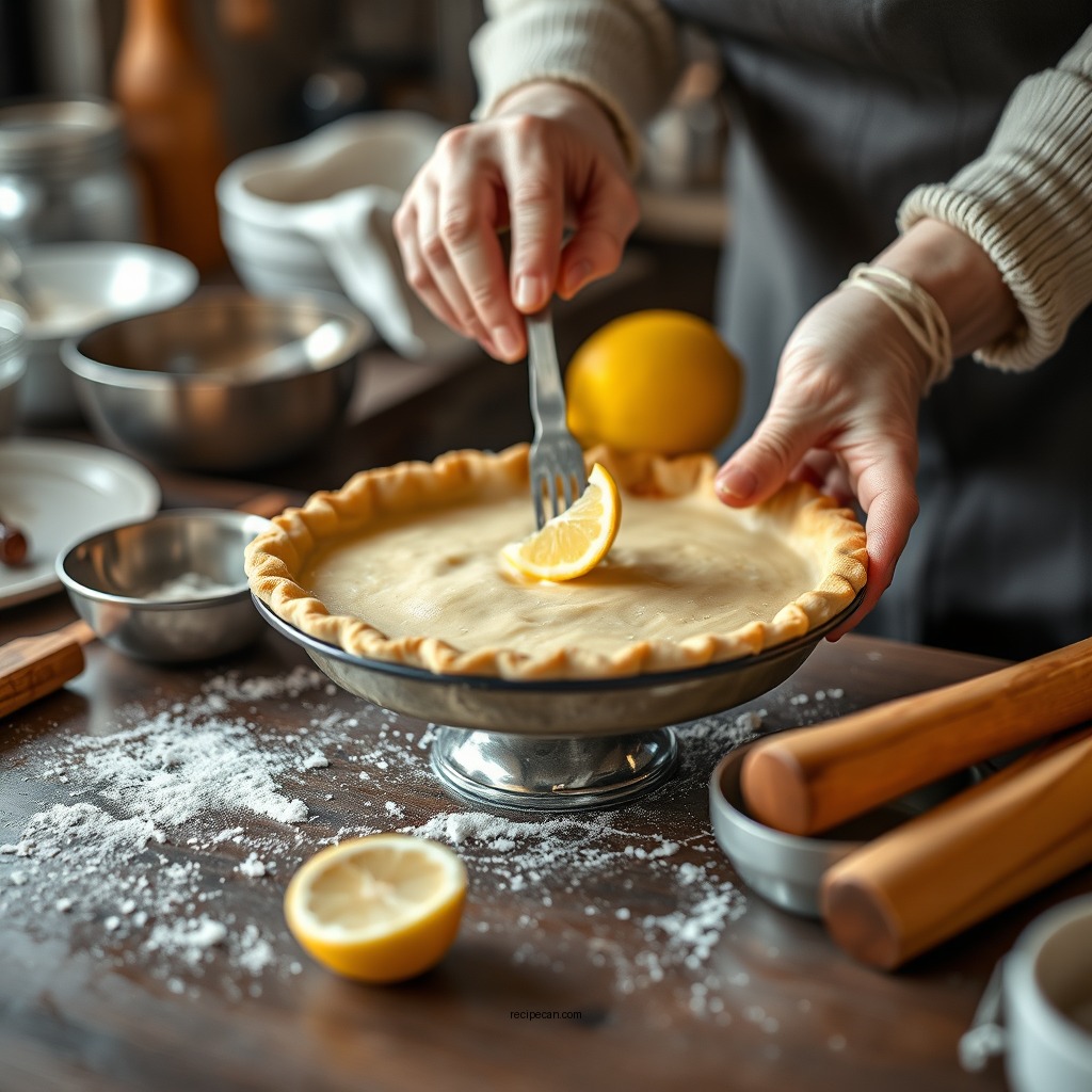 Preparing the Pie Crust - lemon custard pie recipe