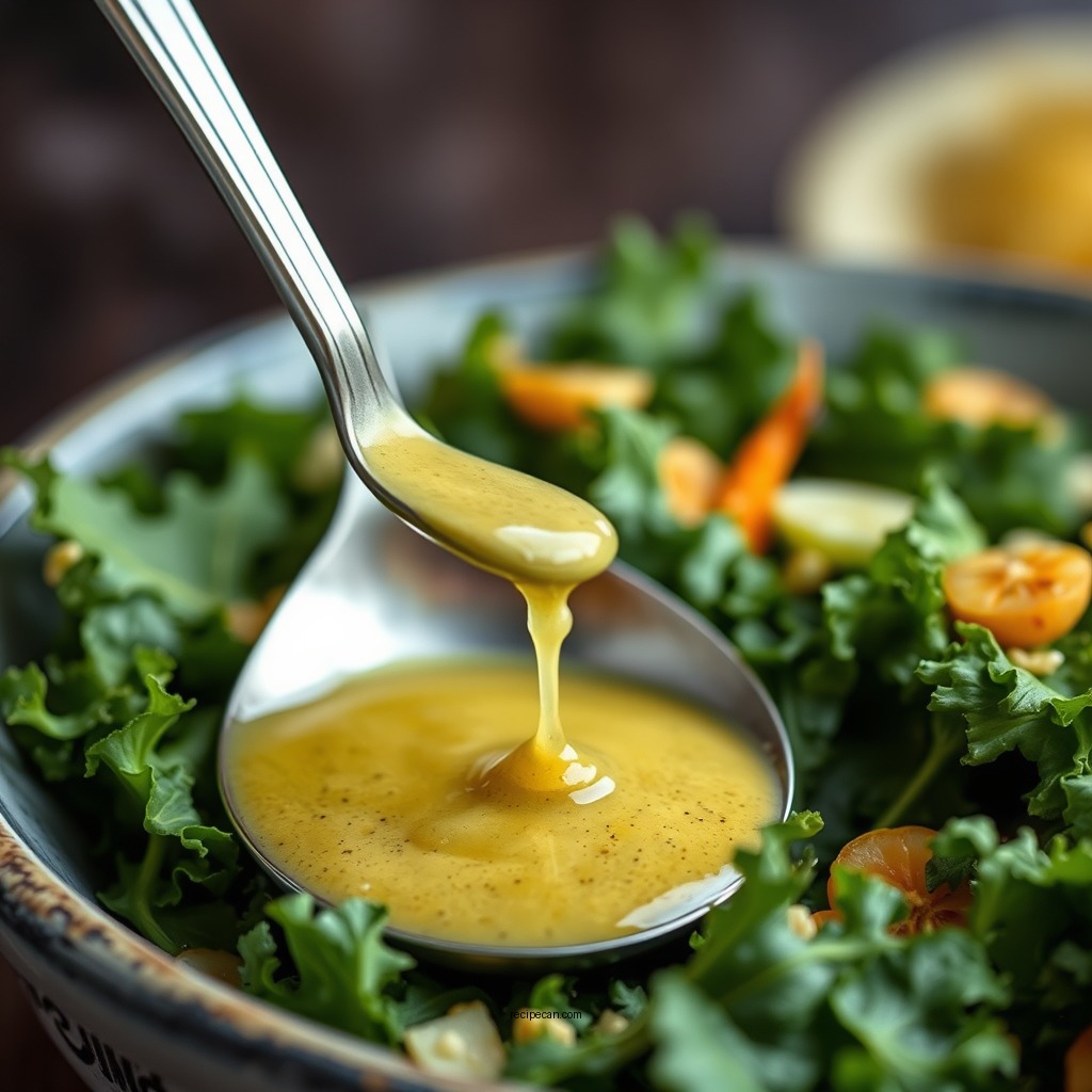 Making the Dressing - lemon garlic kale salad recipe