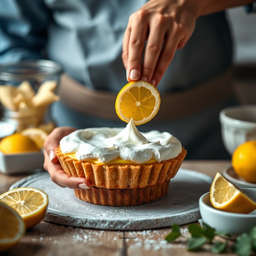 Making the Lemon Filling - lemon meringue tart recipe