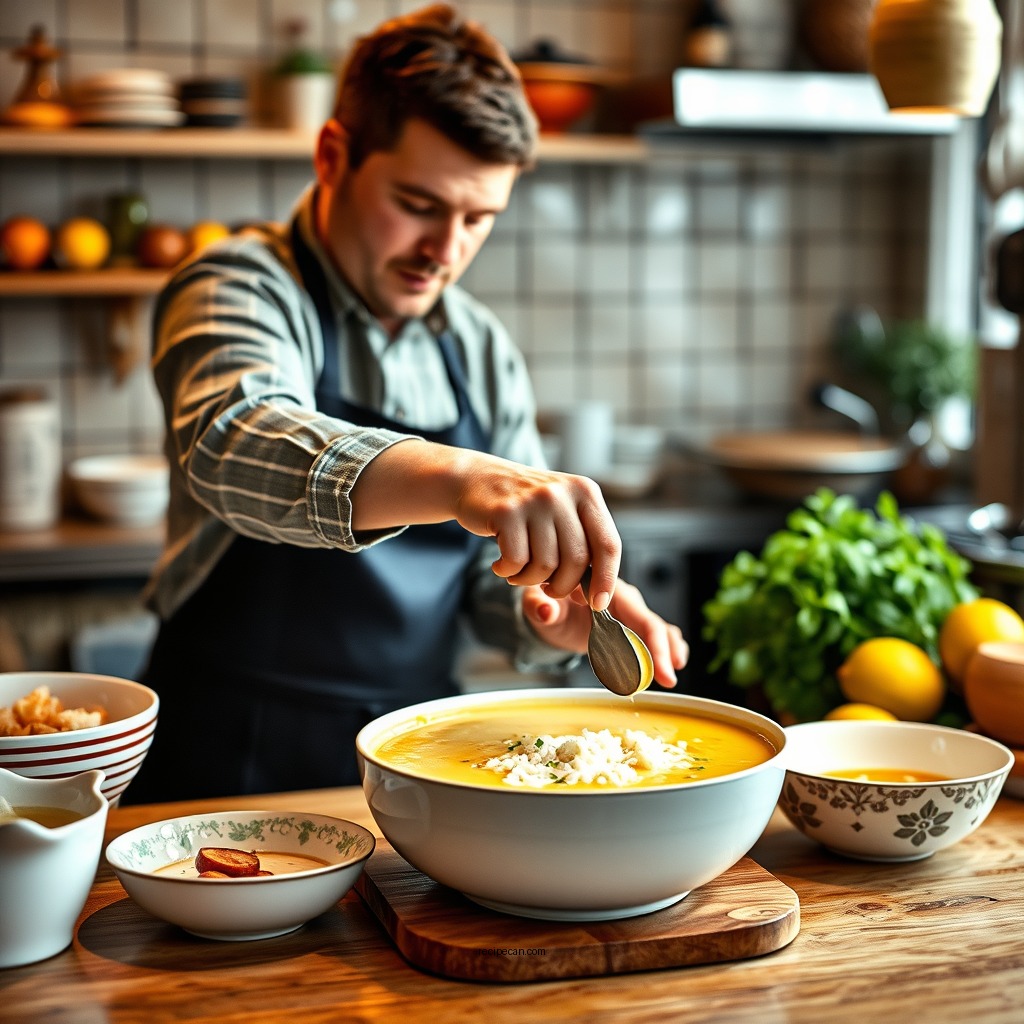 Step-by-Step Cooking Instructions - lemon rice soup greek recipe