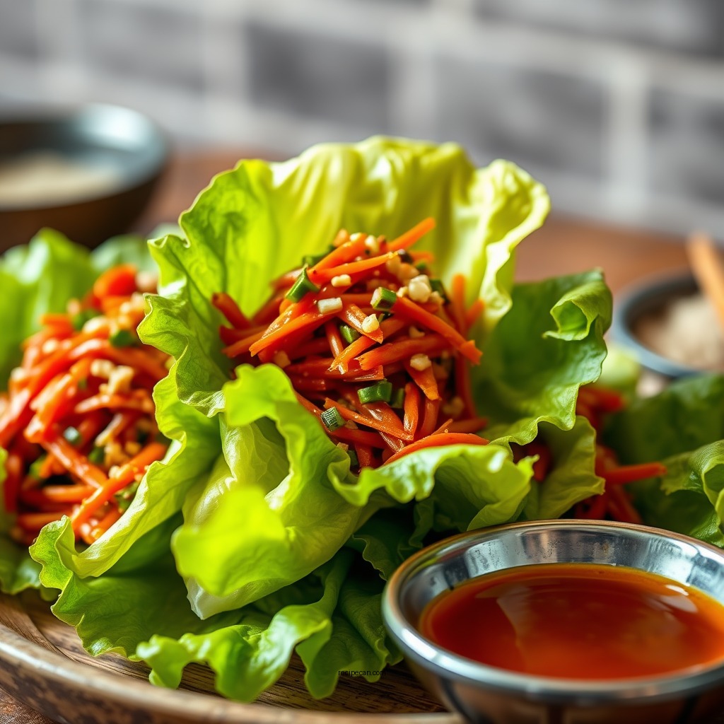 Vegetarian Gochujang Lettuce Wraps - lettuce wrap recipes with gochujang sauce