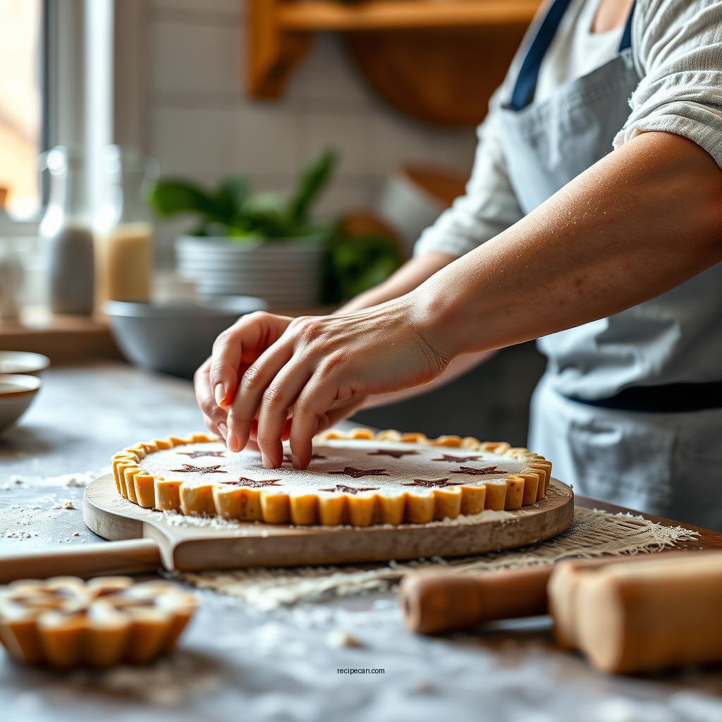 Preparing the Dough - linzer tart cookies recipe