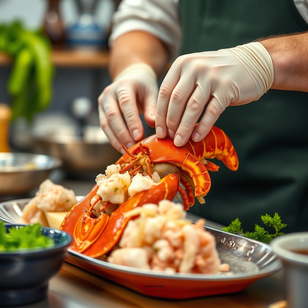 Preparing the Lobster - lobster rolls recipe
