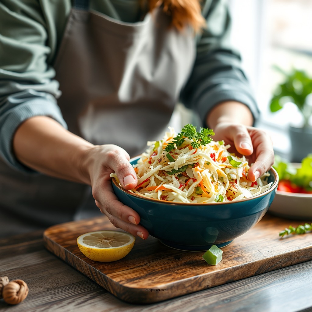 Step-by-Step Preparation - low calorie coleslaw recipe