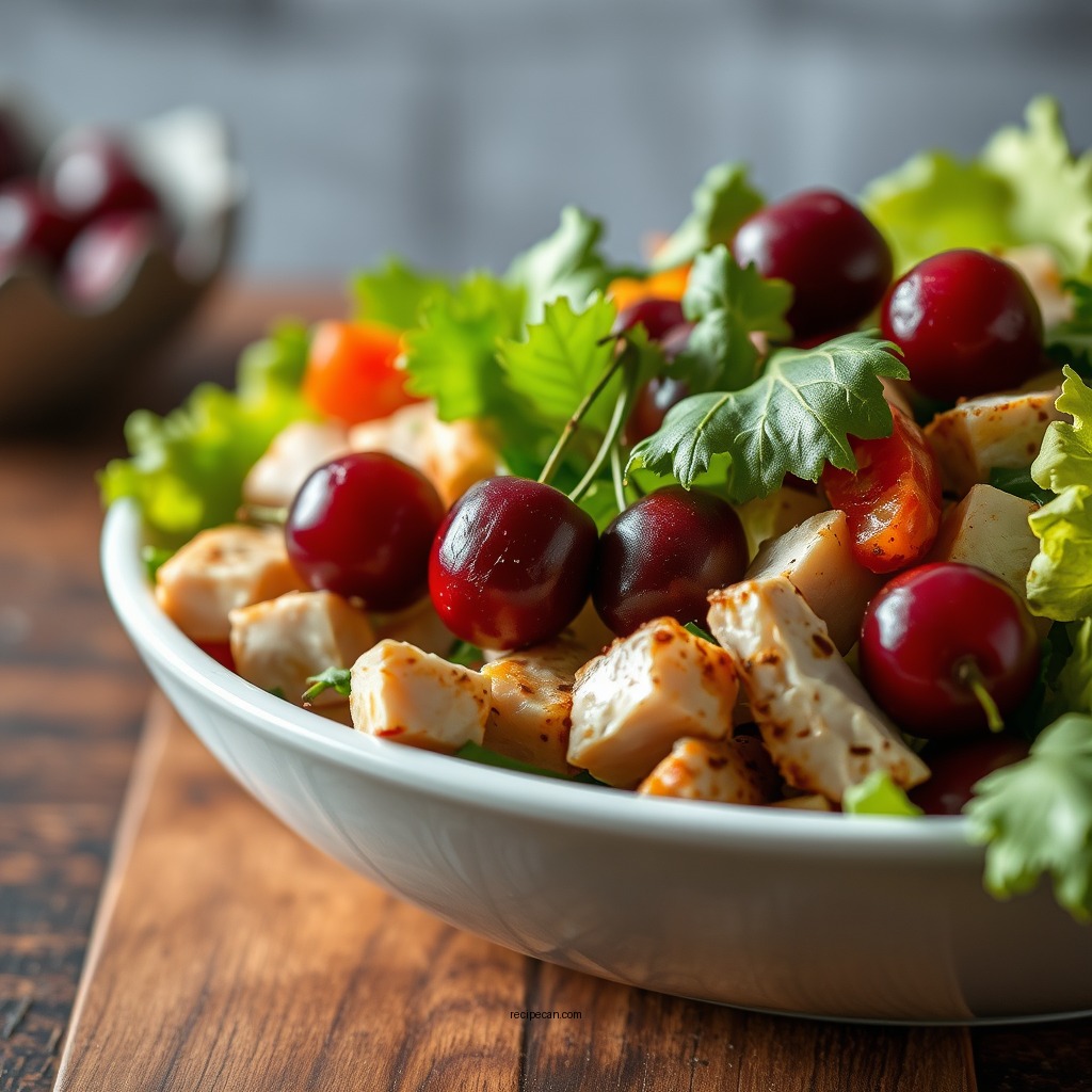 Assembling the Salad - lunds cherry chicken salad recipe