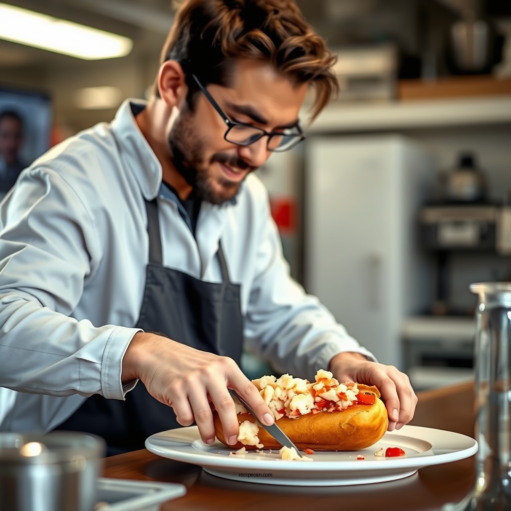 Preparing the Lobster Meat - maine lobster roll recipe