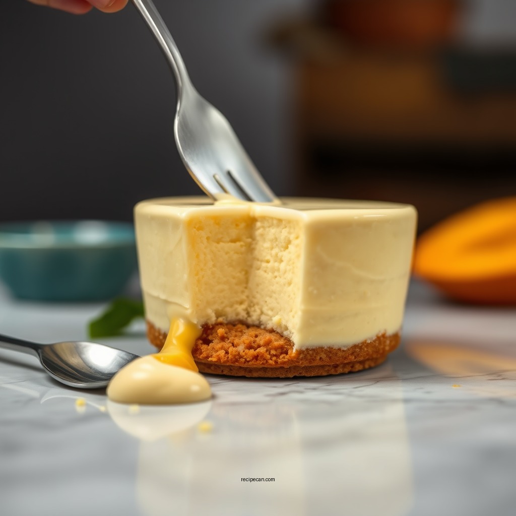 Making the Mousse - mango mousse cake recipe