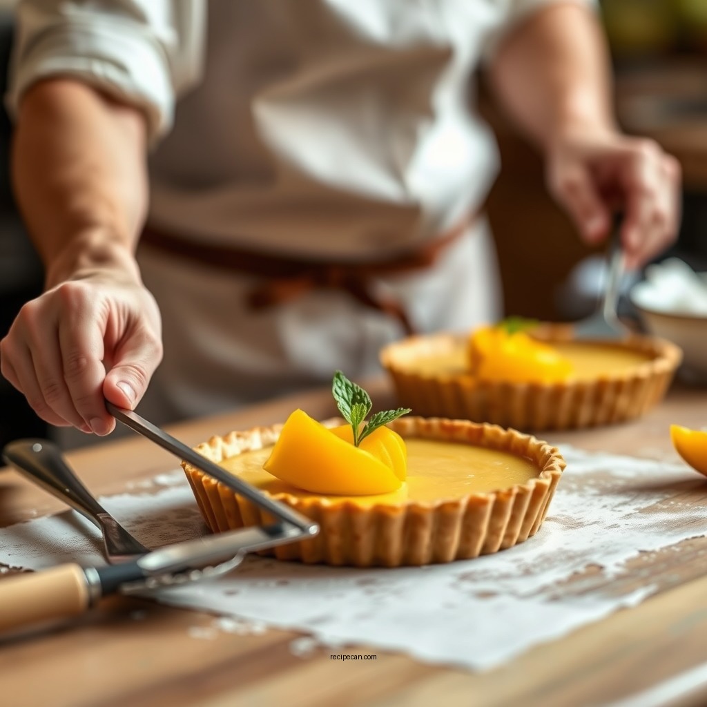 Preparing the Tart Crust - mango tart recipe