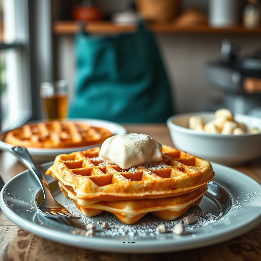 Cooking the Waffles - martha stewart waffle recipe