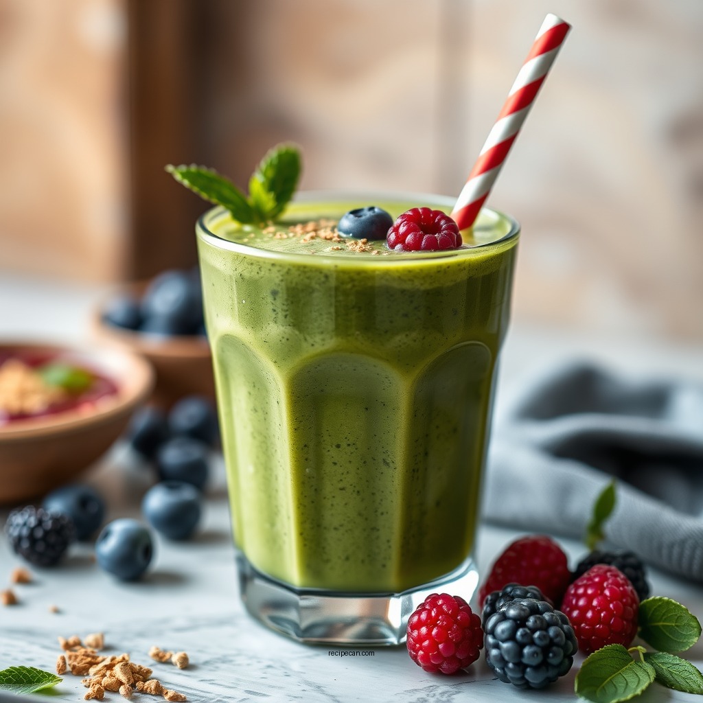 Matcha Berry Protein Smoothie - matcha smoothie recipes