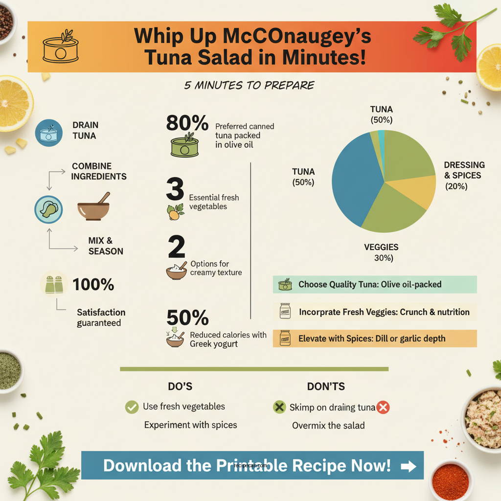 matthew mcconaughey tuna salad recipe printable - Data Infographic and Statistics