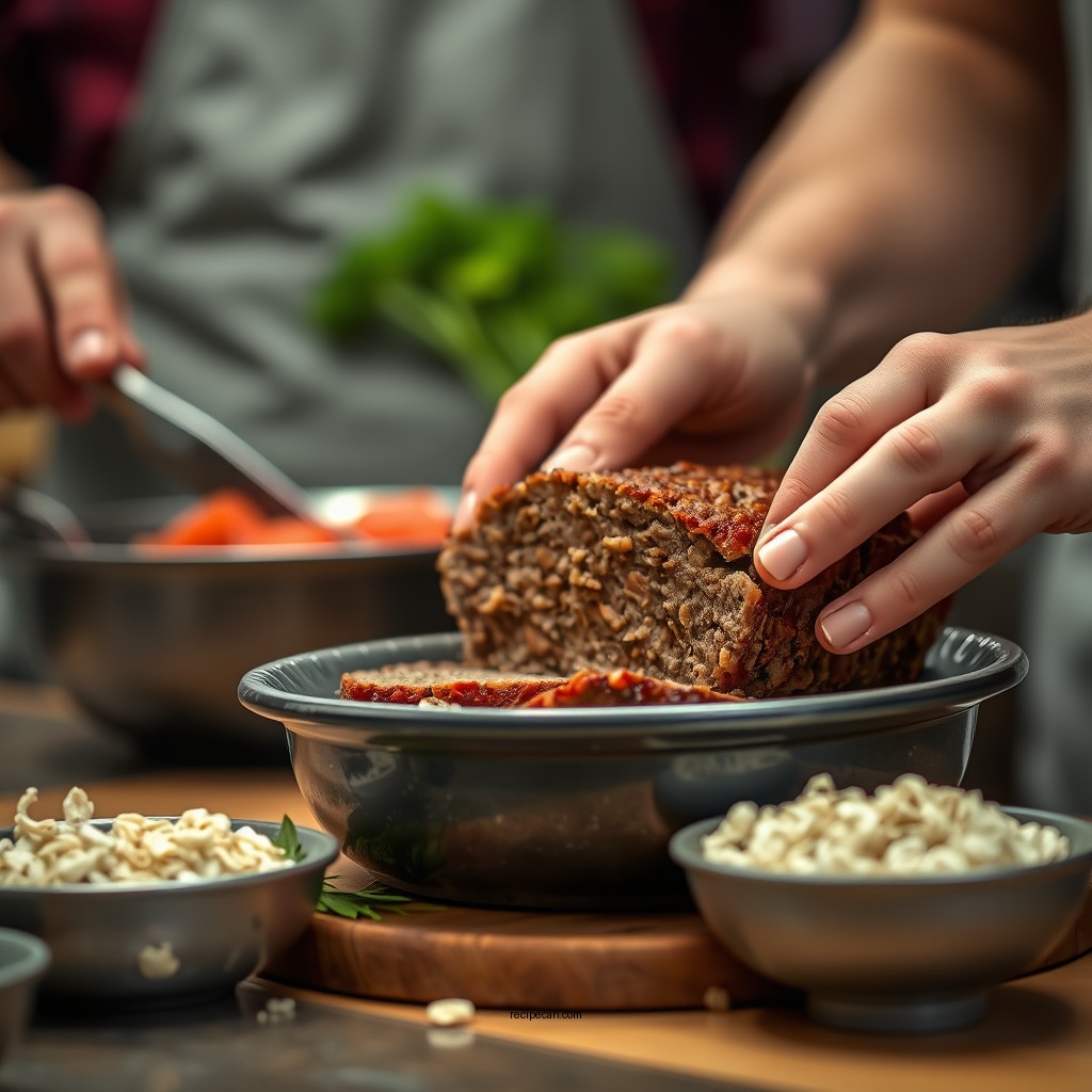 Preparing the Meatloaf Mixture - meatloaf with oatmeal recipe quaker oats