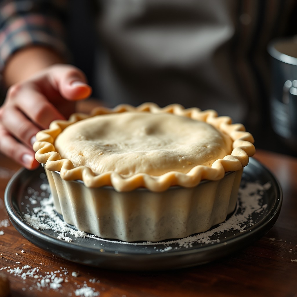 Making the Pie Crust - mini chicken pot pie recipe
