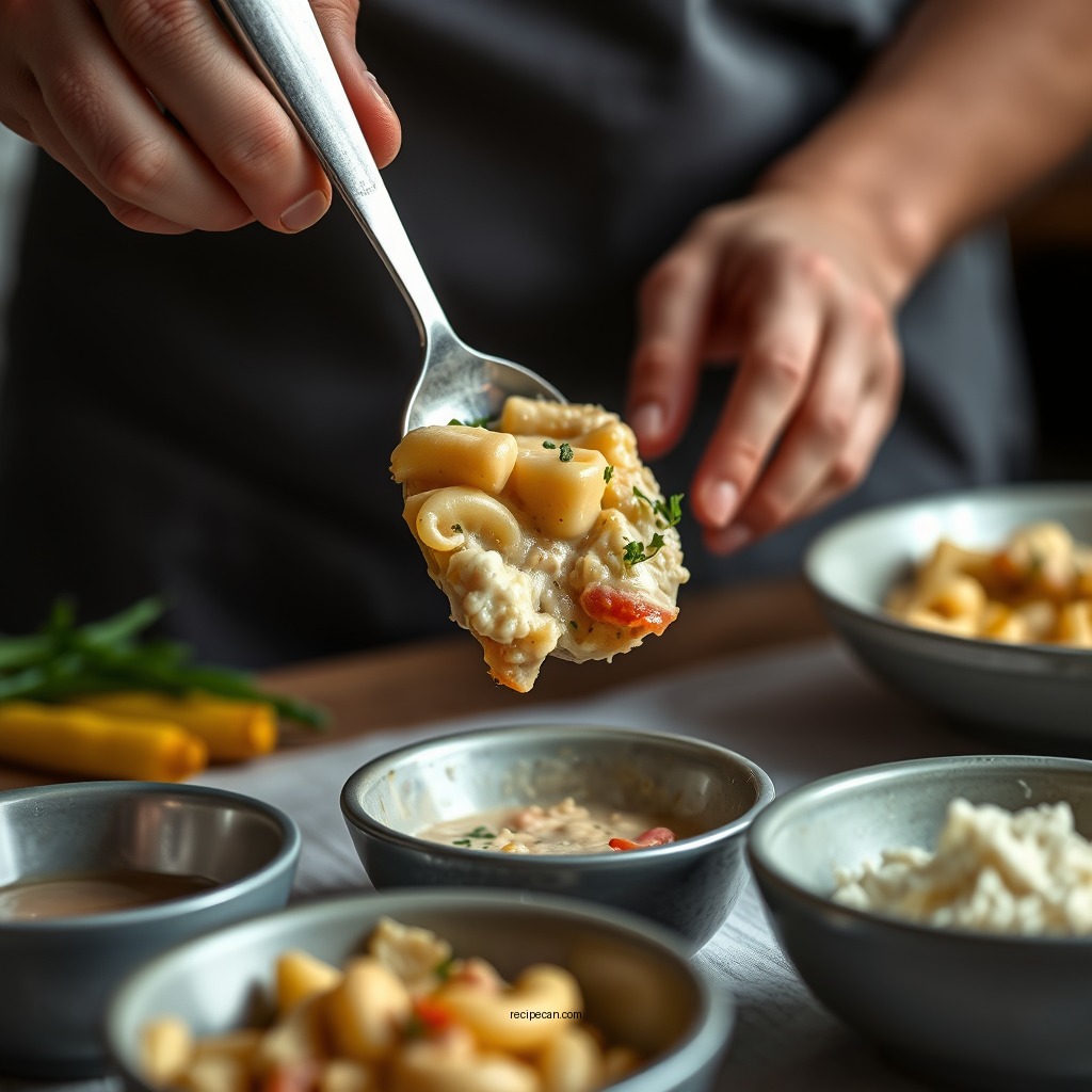Preparing the Filling - mini chicken pot pie recipe