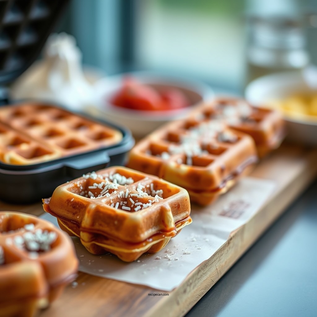 Savory Mini Waffles - mini waffle maker recipe