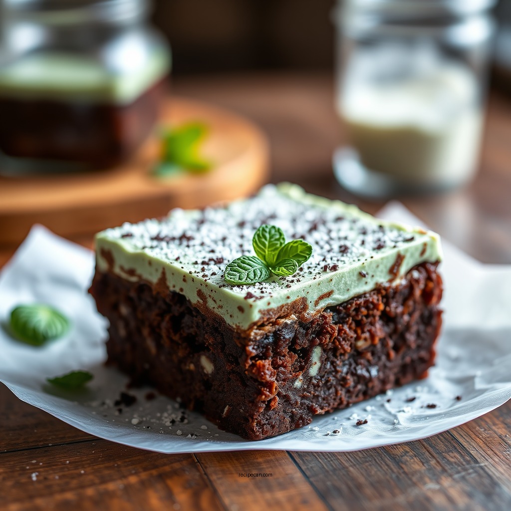 Making the Mint Layer - mint brownie recipe
