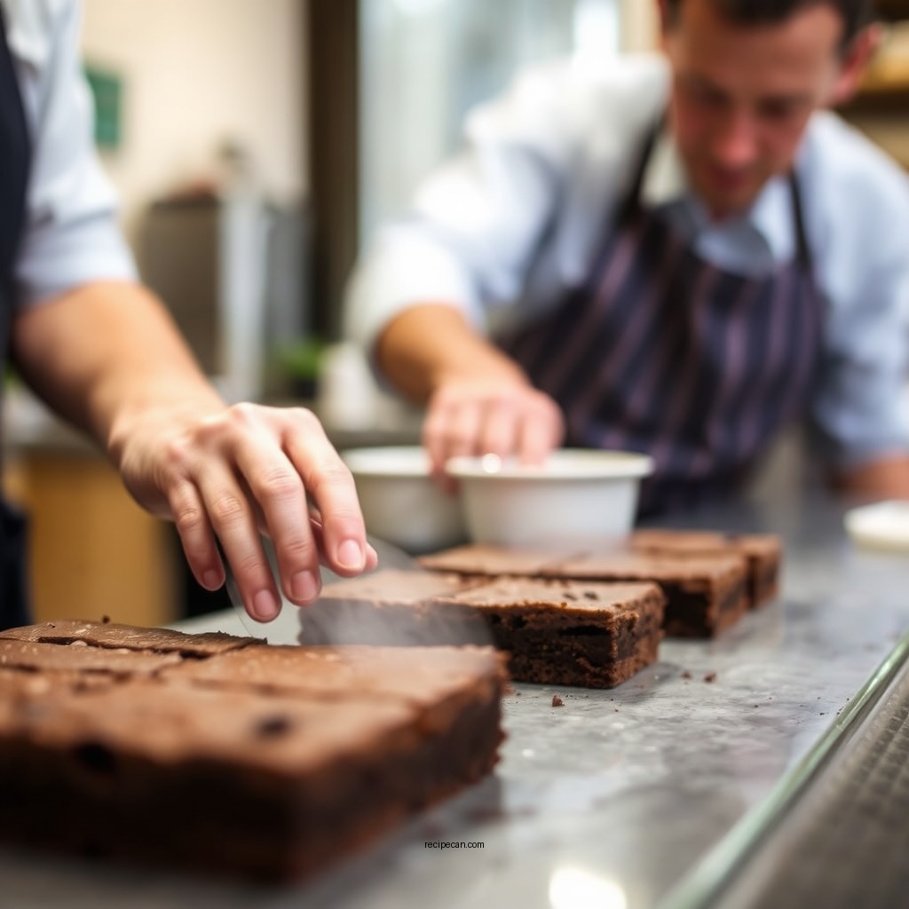 Preparing the Brownie Base - mint brownie recipe