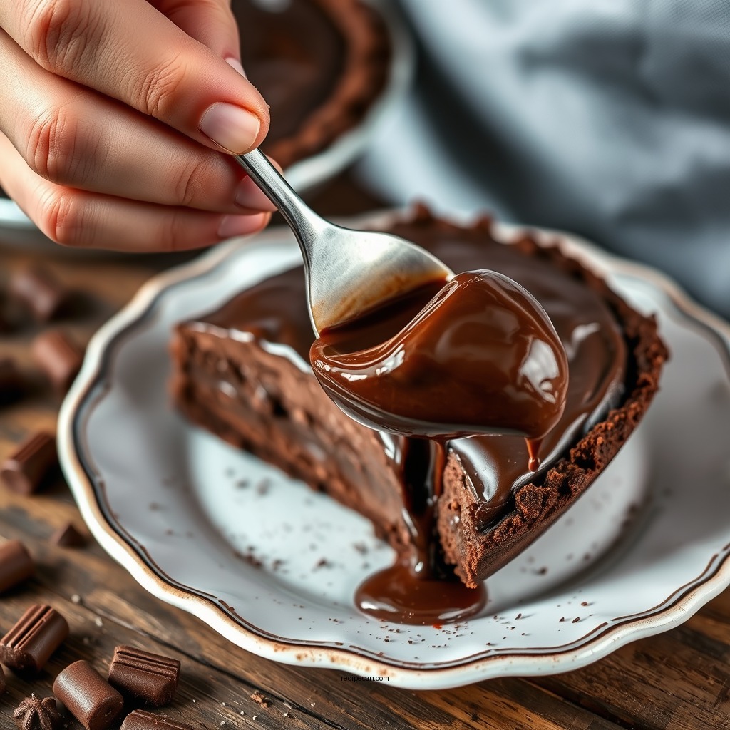 Making the Chocolate Filling - mississippi mud pie recipe