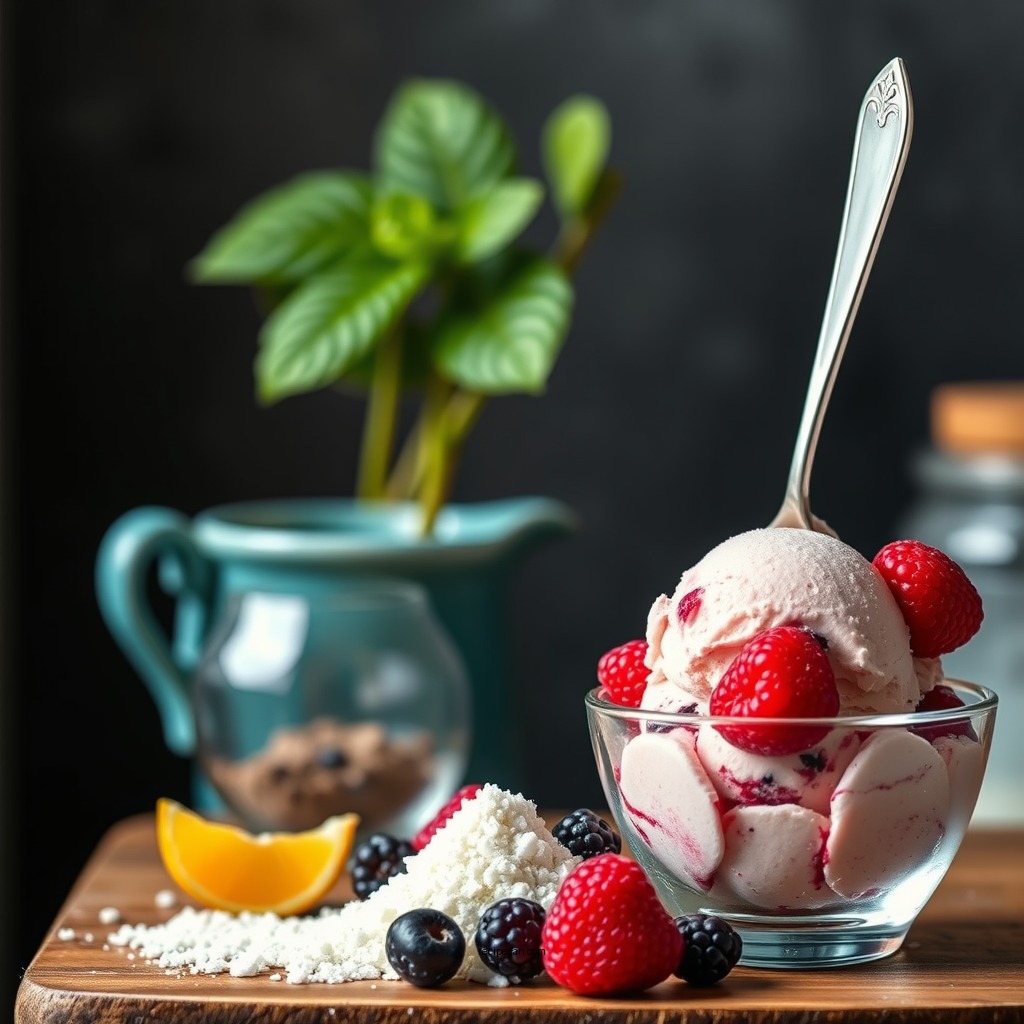 Essential Ingredients - mixed berry ice cream recipe