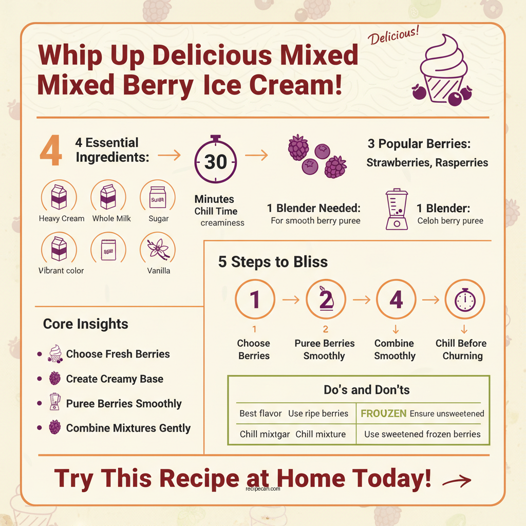 mixed berry ice cream recipe - Data Infographic and Statistics