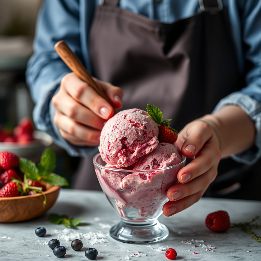 The Step-by-Step Preparation Process - mixed berry ice cream recipe
