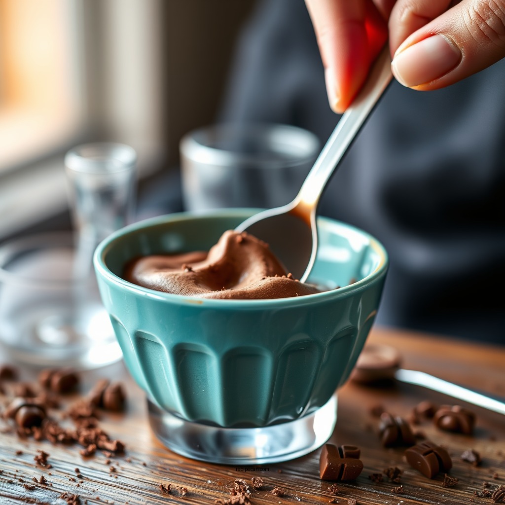 Mixing the Components - mocha chocolate mousse recipe
