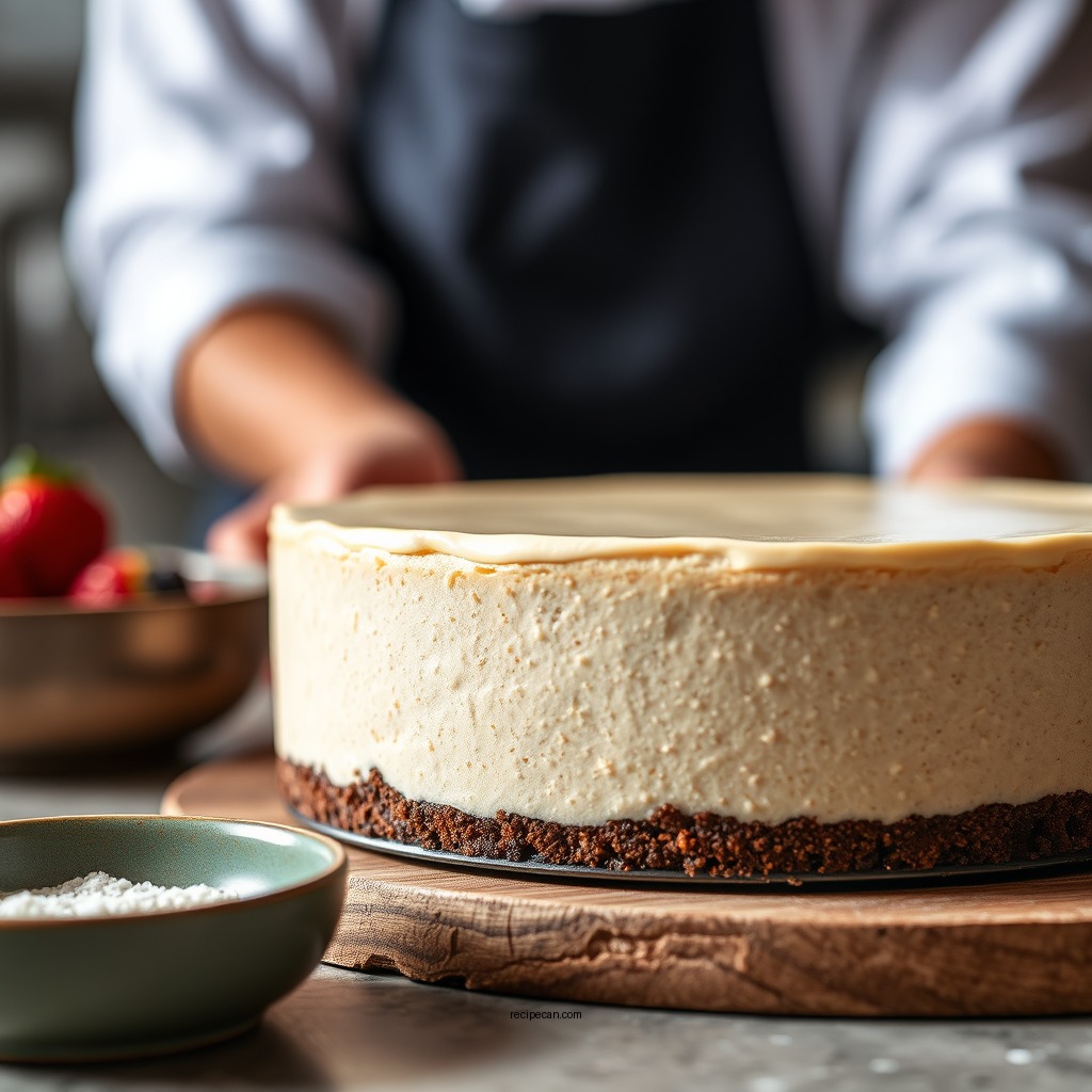 Making the Mousse Layer - mousse cheesecake recipe