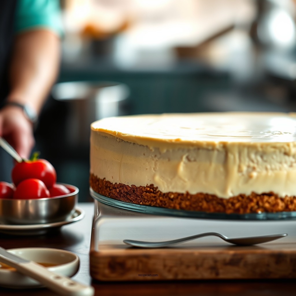 Preparing the Cheesecake Base - mousse cheesecake recipe
