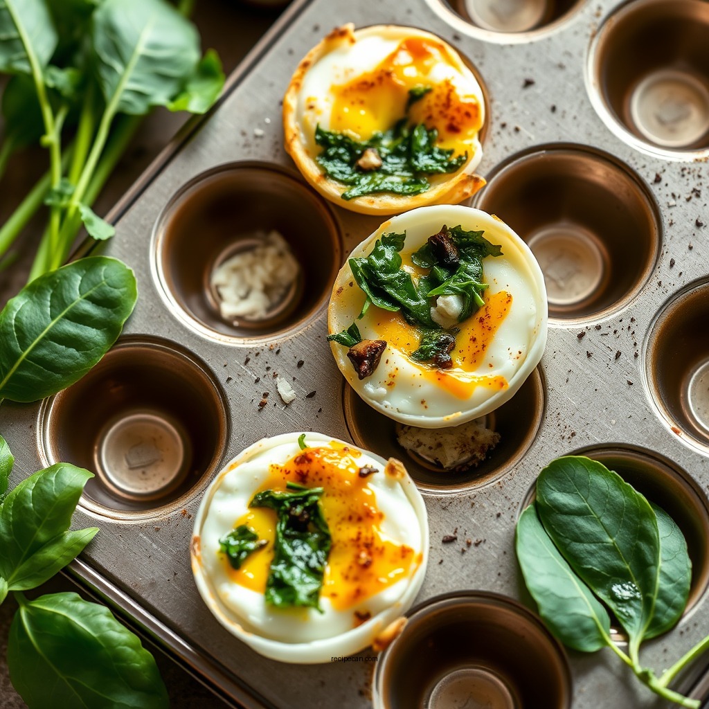Spinach and Feta Egg Bites - muffin tin egg recipes