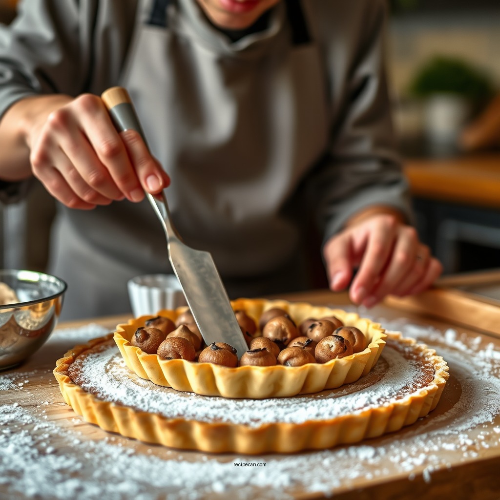 Preparing the Pastry - mushroom tart recipe