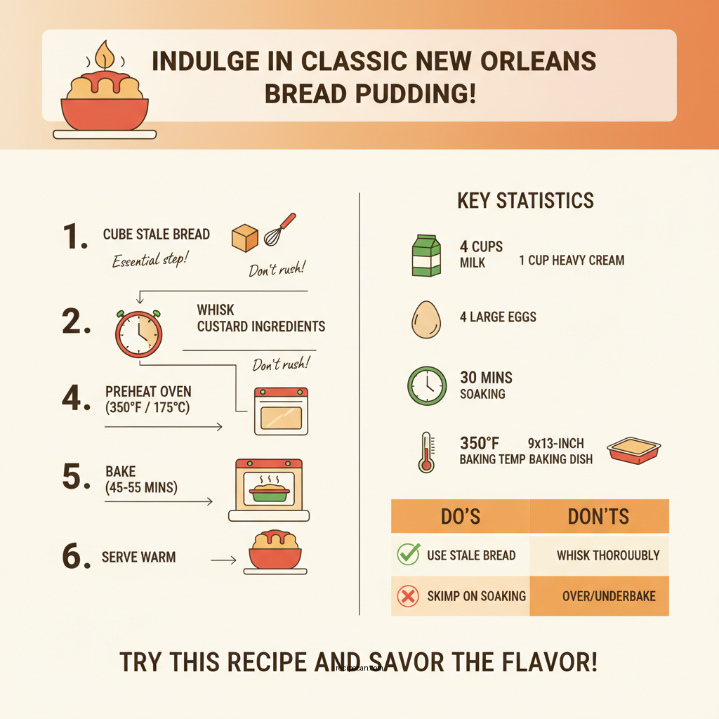 new orleans bread pudding with rum sauce recipe - Data Infographic and Statistics