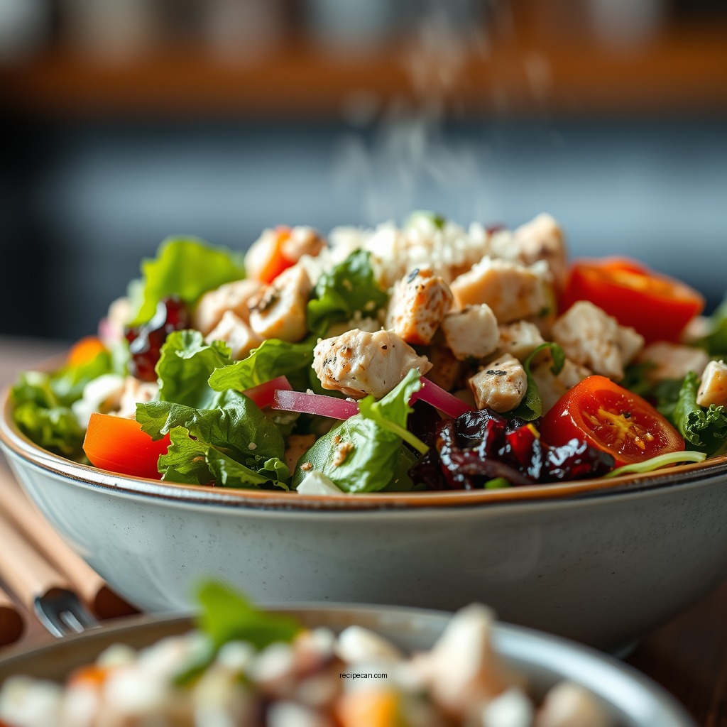 Mixing the Salad - newks chicken salad recipe