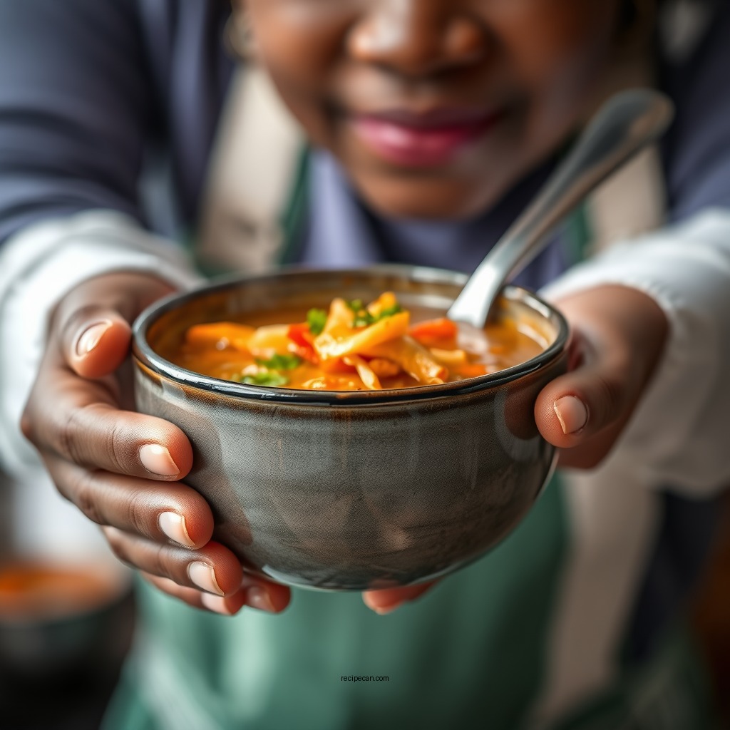 Cooking the Soup - nigeria vegetable soup recipe