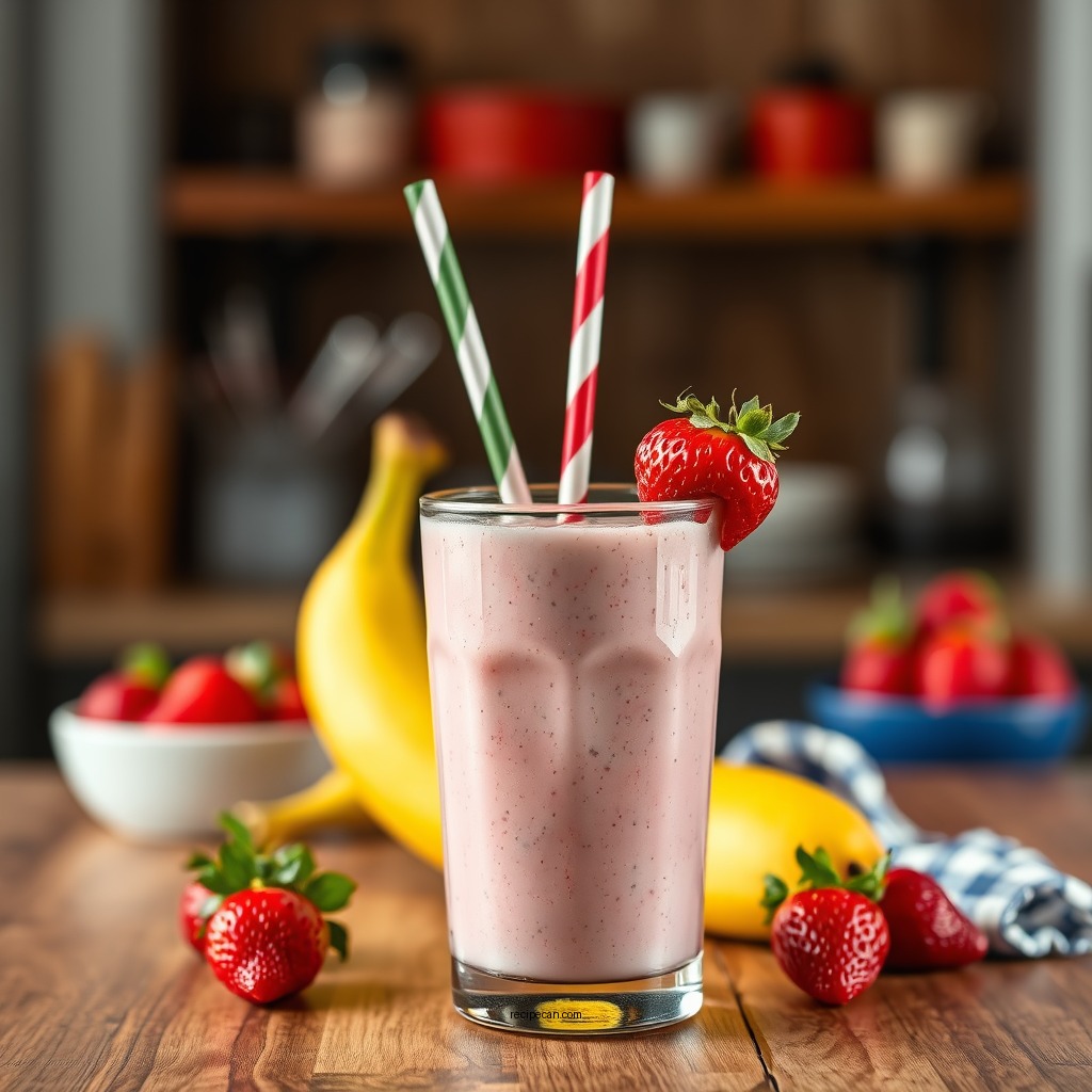 Classic Strawberry Banana Smoothie - ninja blender fruit smoothie recipes