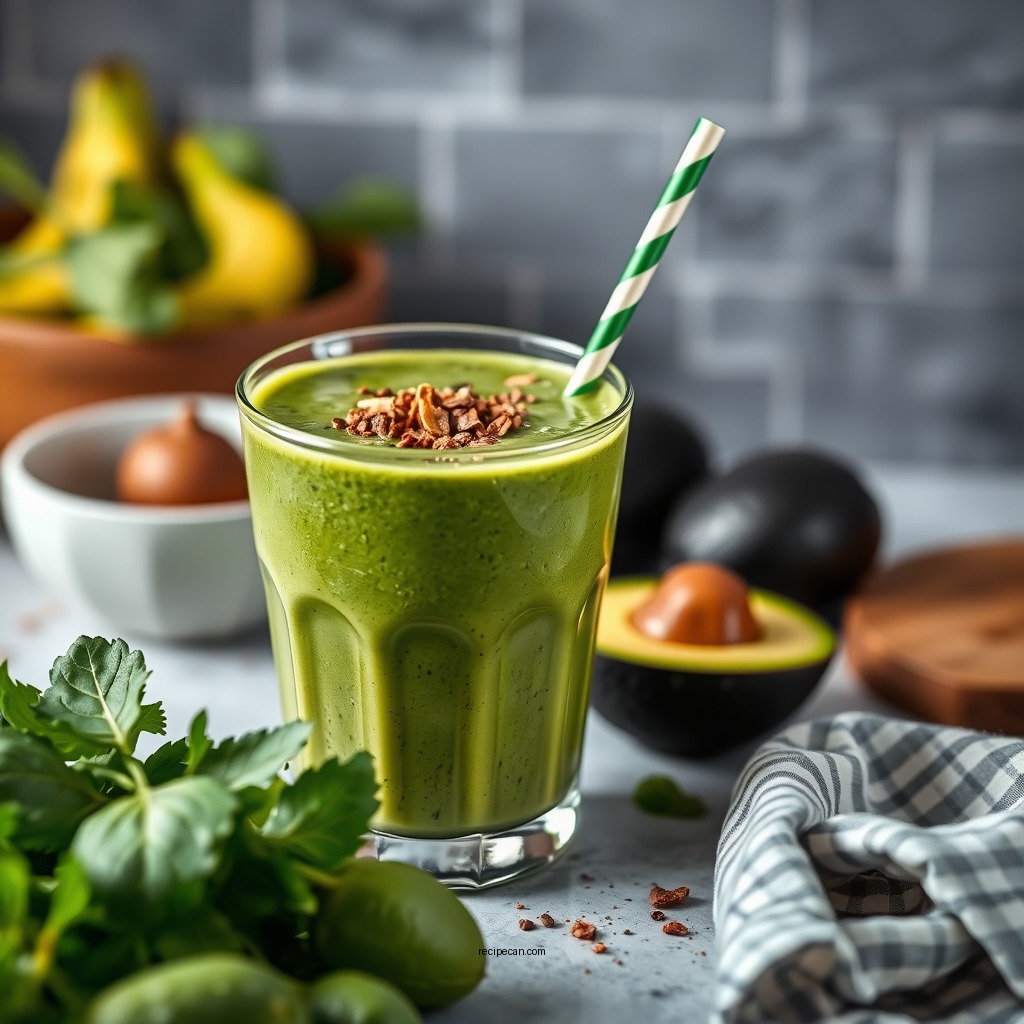 Green Spinach Avocado Smoothie - ninja blender fruit smoothie recipes