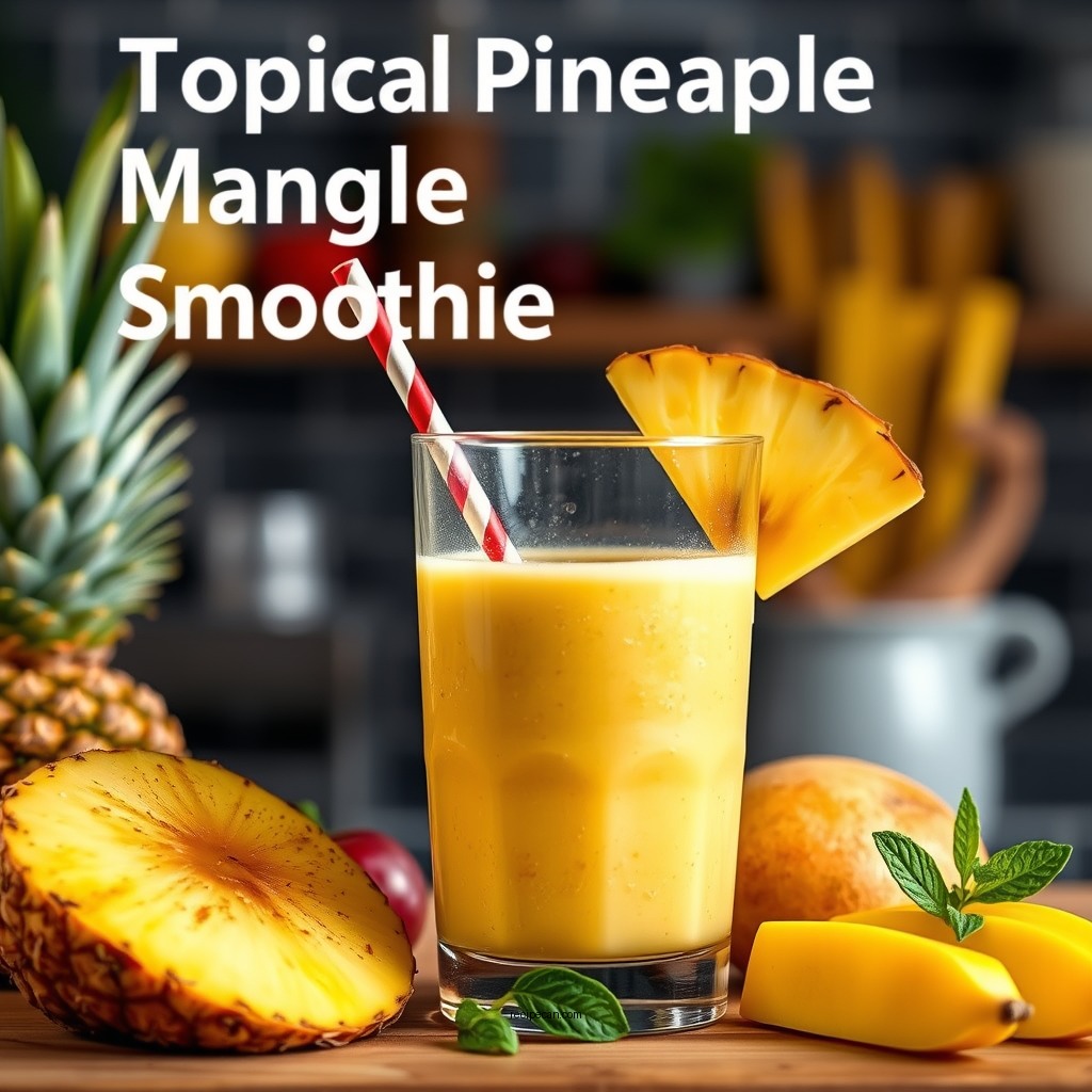 Tropical Pineapple Mango Smoothie - ninja blender fruit smoothie recipes