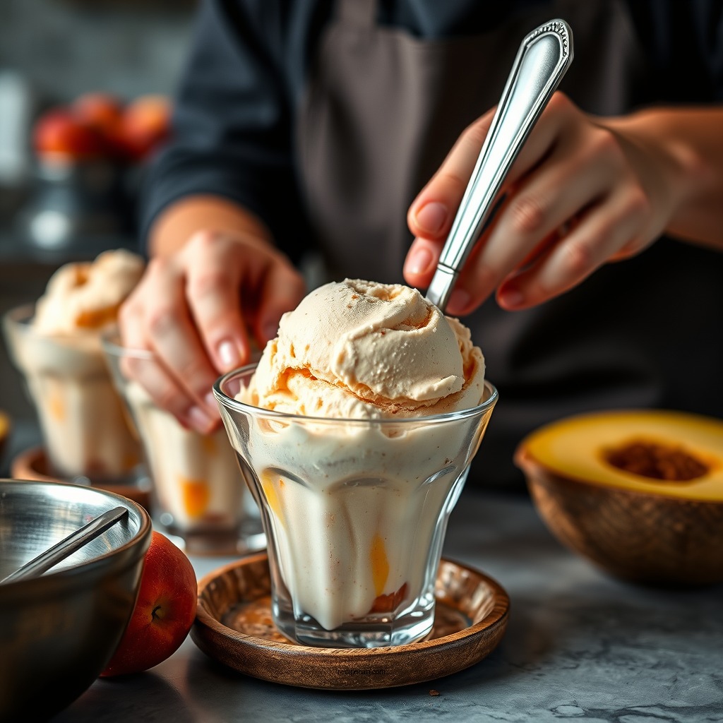 Step-by-Step Preparation Process - ninja peach ice cream recipe