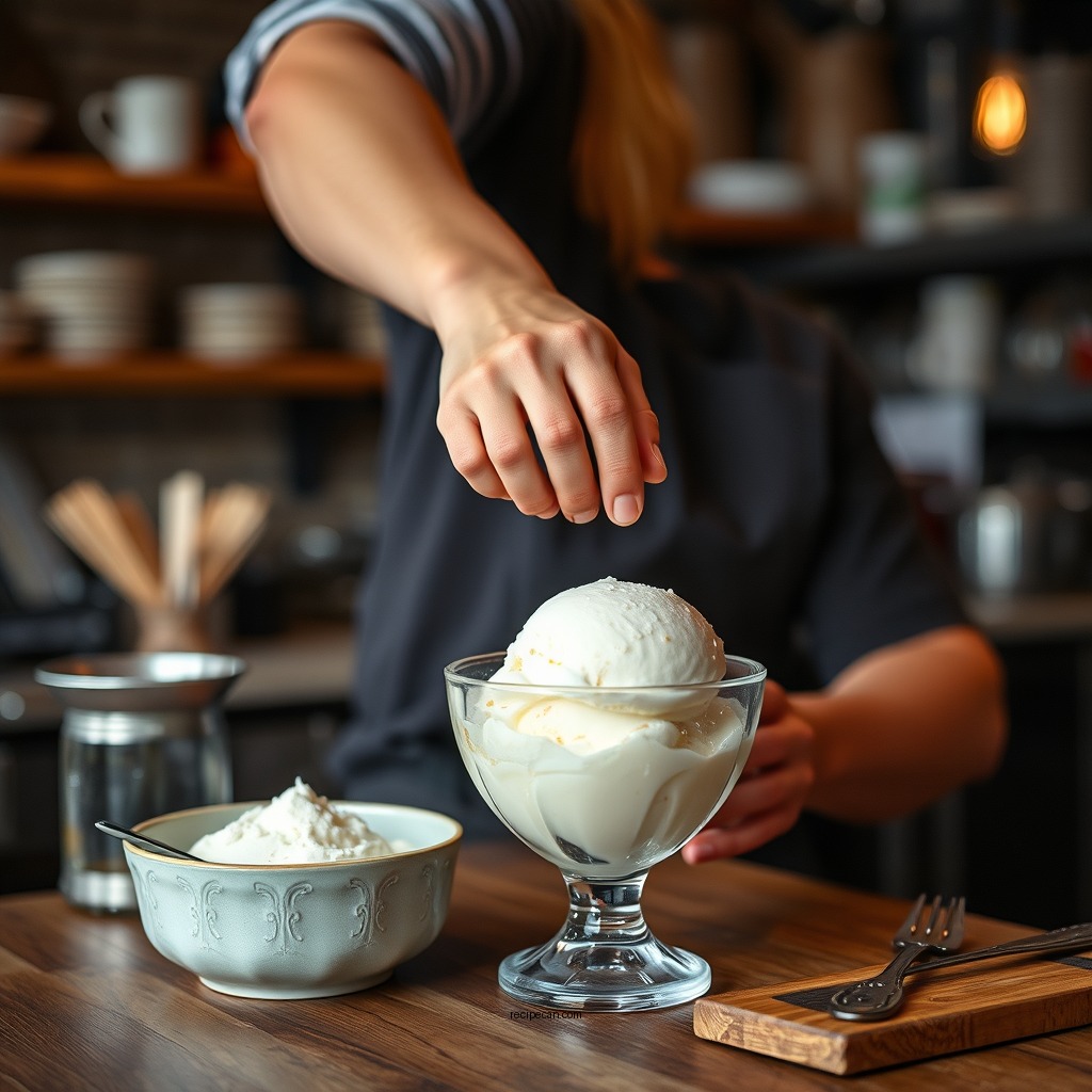 Preparing the Base - no egg vanilla bean ice cream recipe