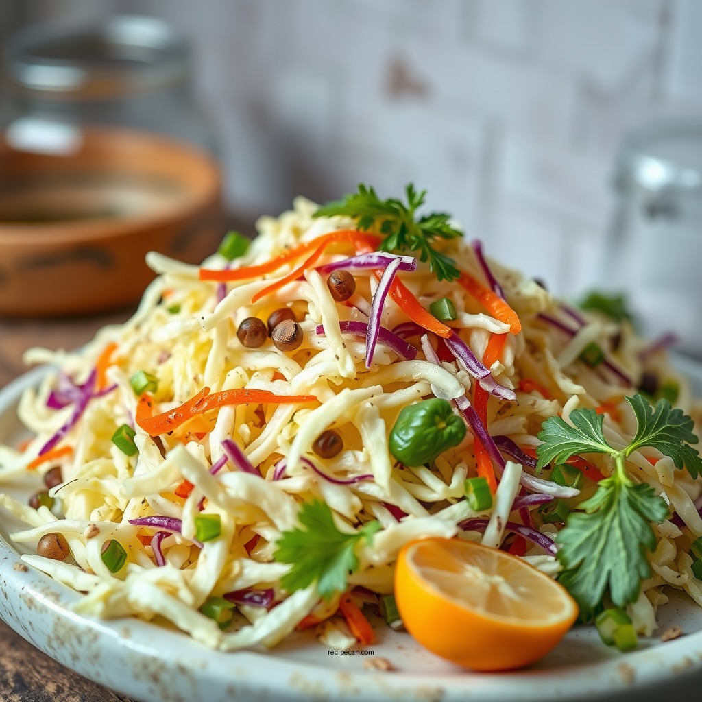 Ingredients for No Mayo Coleslaw - no mayo coleslaw recipe