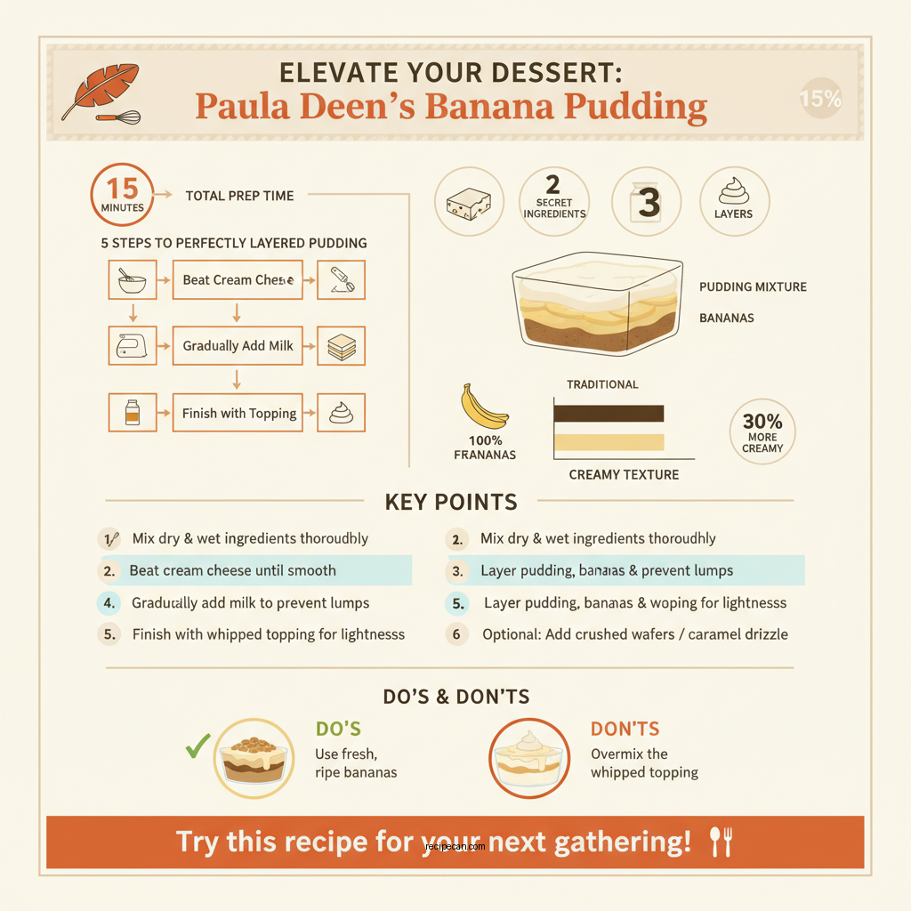 not your mama's banana pudding recipe by paula deen - Data Infographic and Statistics