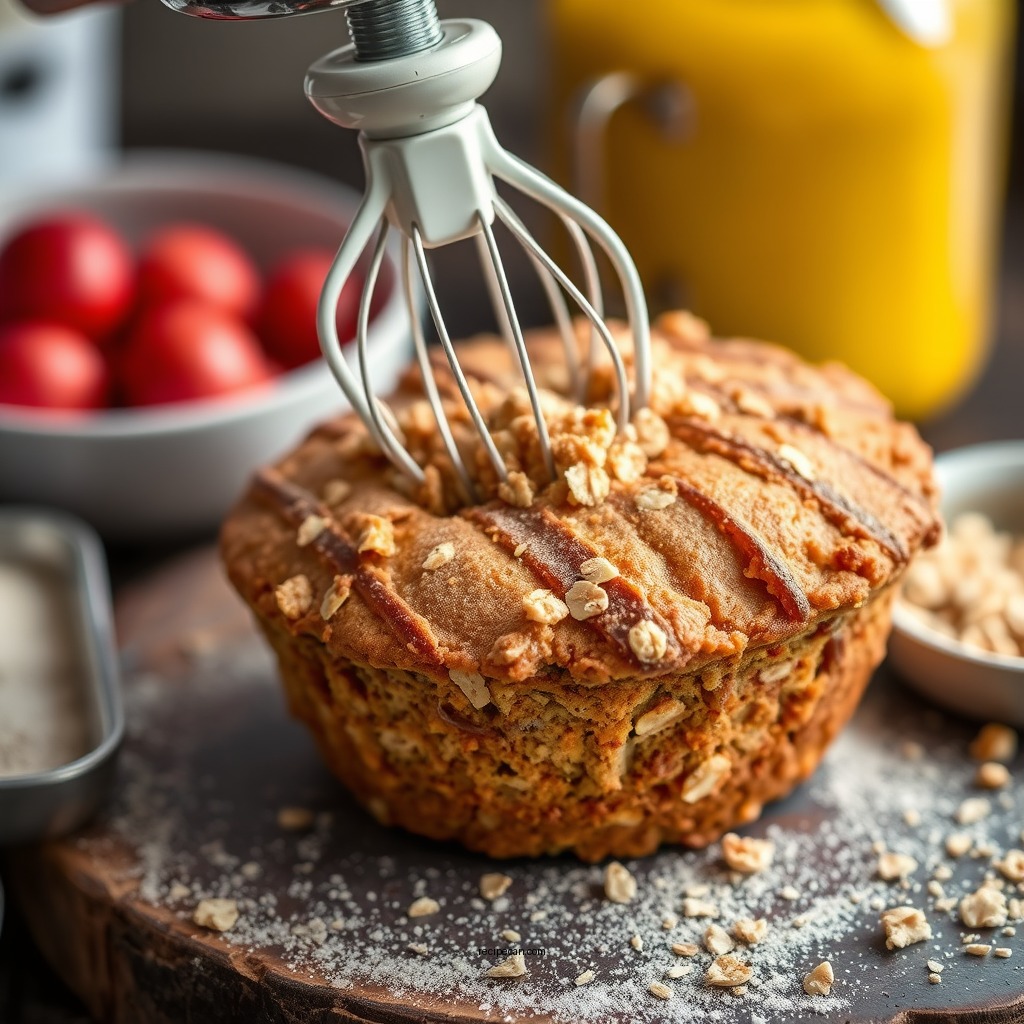 Mixing the Batter - oat cake recipe