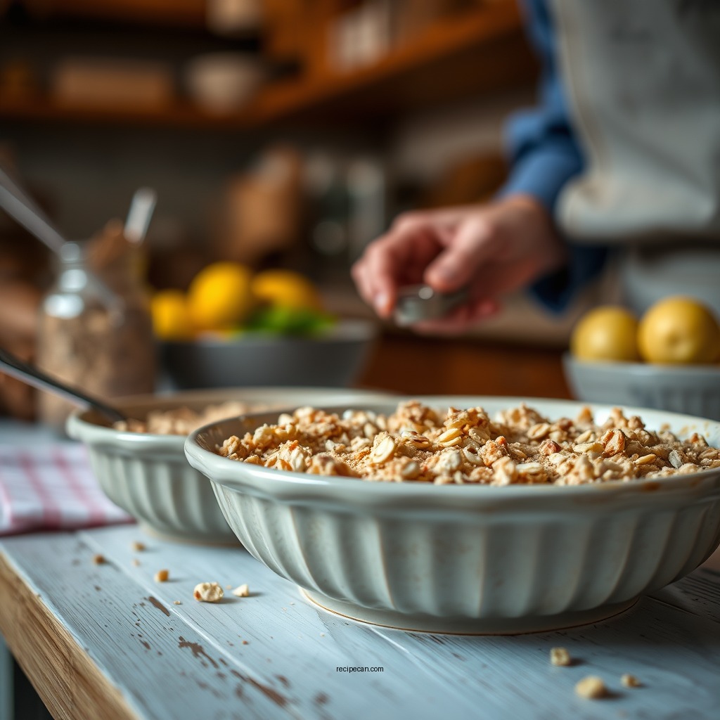 Preparing Your Oat Crumble - oat crumble topping recipe