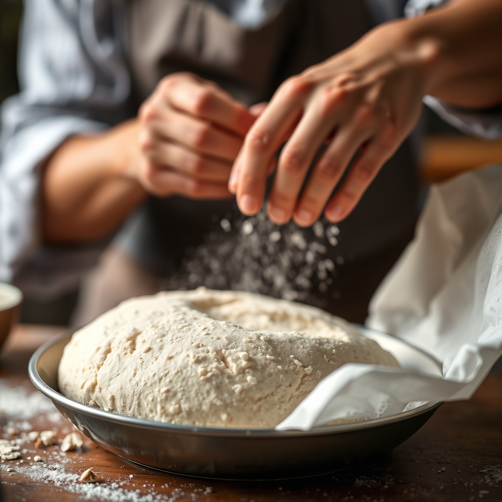Kneading and Rising Process - oat flour bread recipe