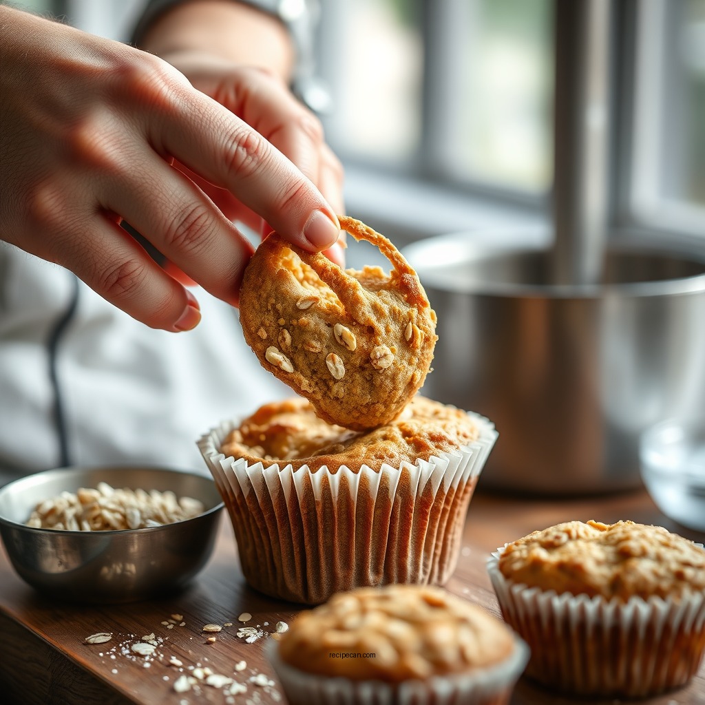 Mixing the Batter - oat muffin recipe