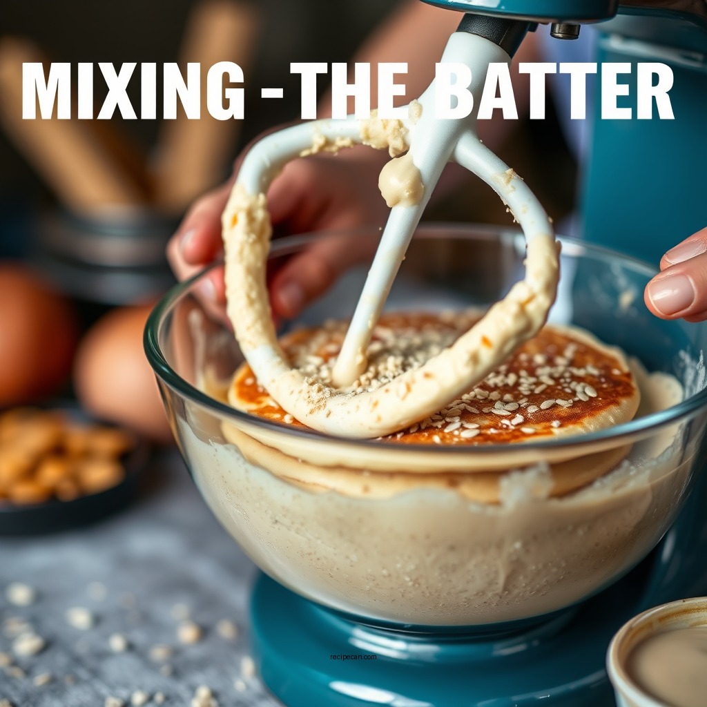 Mixing the Batter - oat pancake recipe