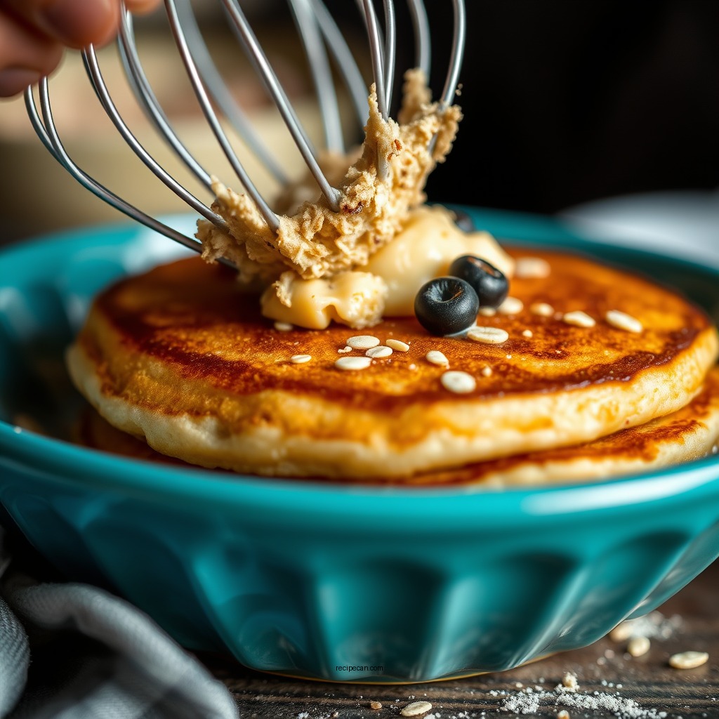 Mixing the Batter - oat pancakes recipe