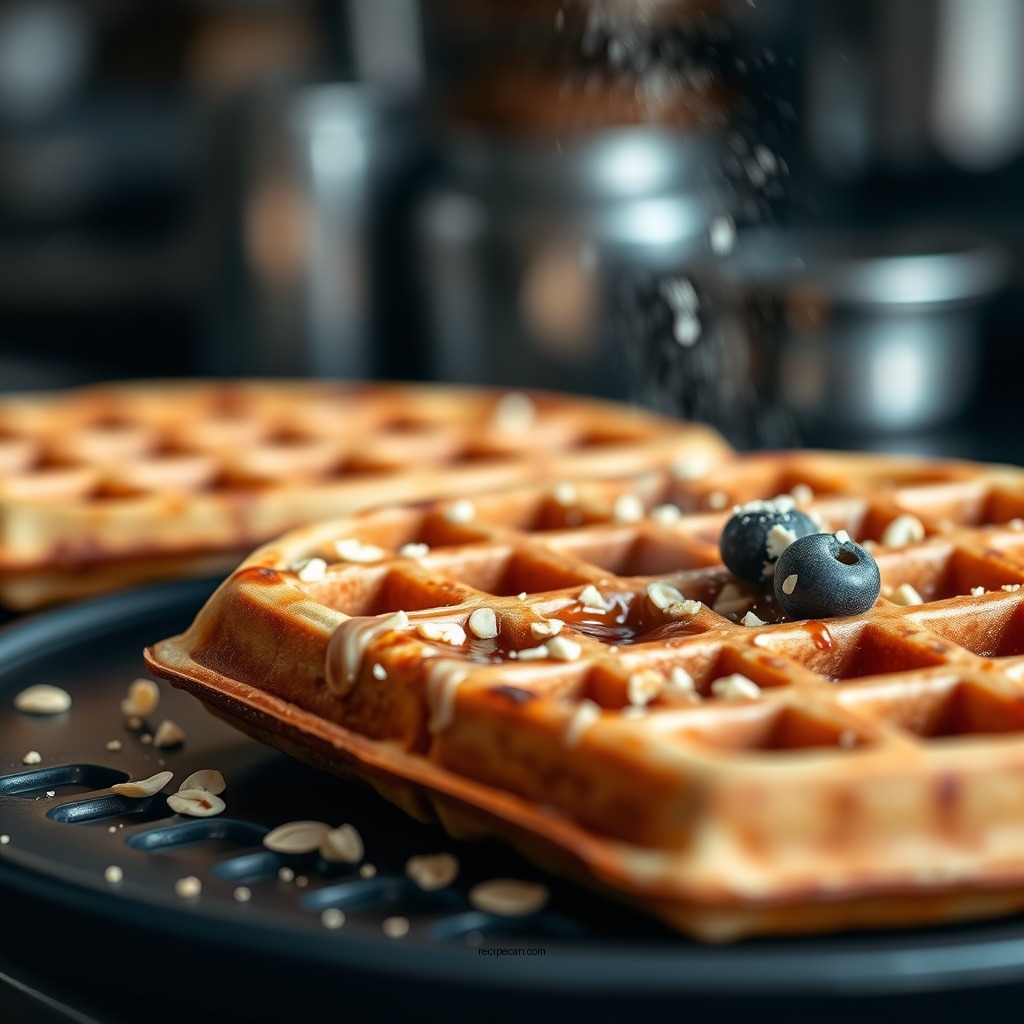 Cooking the Waffles - oat waffle recipe