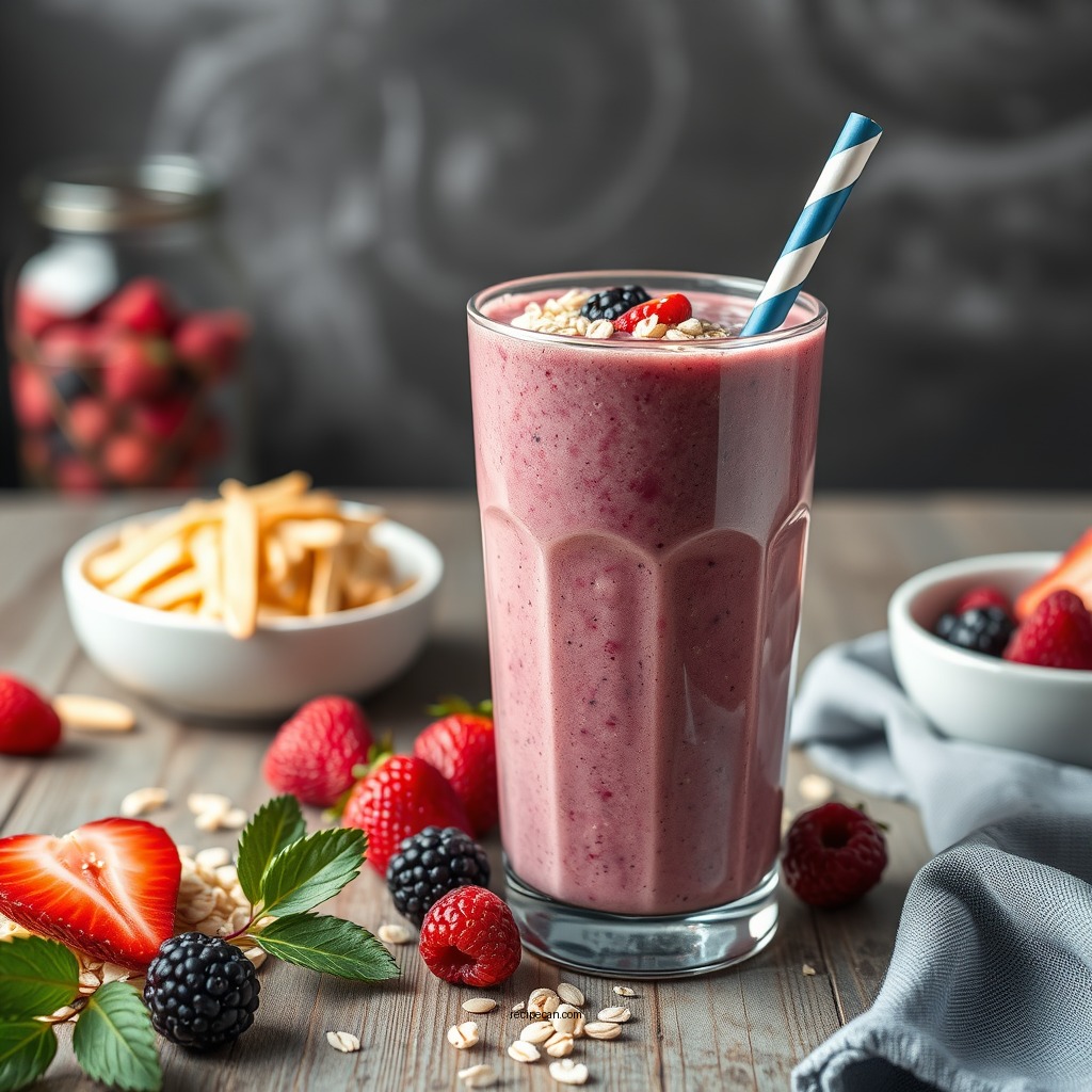 Berry Oatmeal Smoothie - oatmeal smoothie recipes