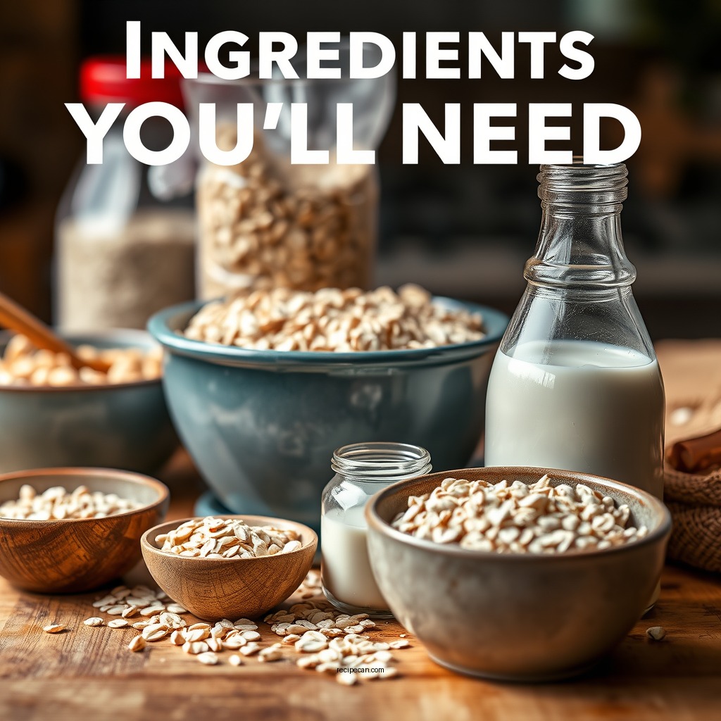 Ingredients You'll Need - oats and milk recipe
