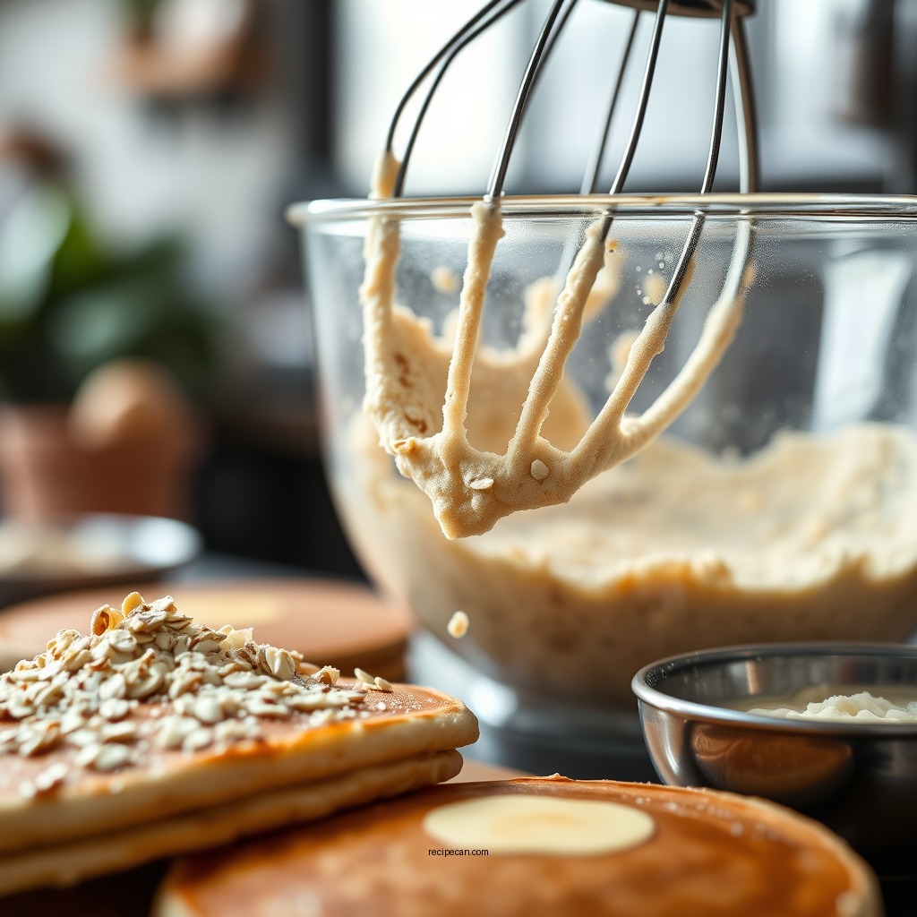 Mixing the Batter - oats pancake recipe